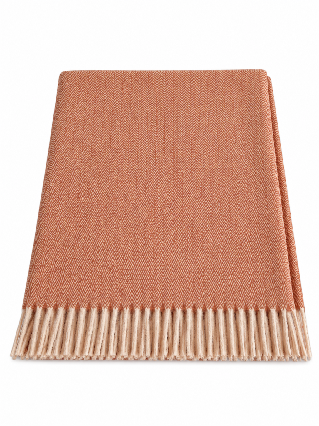 Knee Lap Blanket Scottish Herringbone 72 x 190cm Colour Spice (Warm Terracotta)