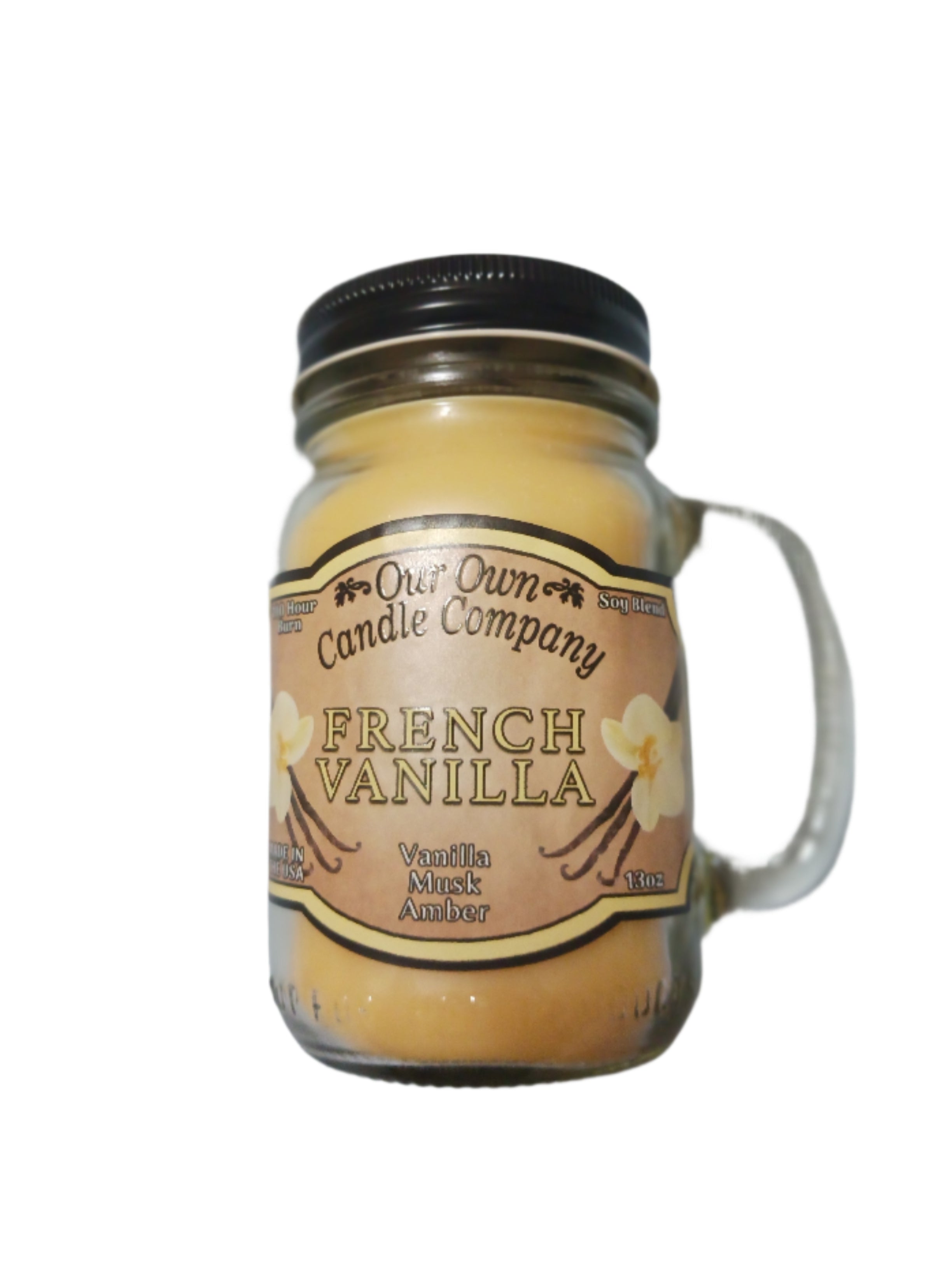 Our Own Candle Company French Vanilla Scented 13 Ounce Mason Jar Candle