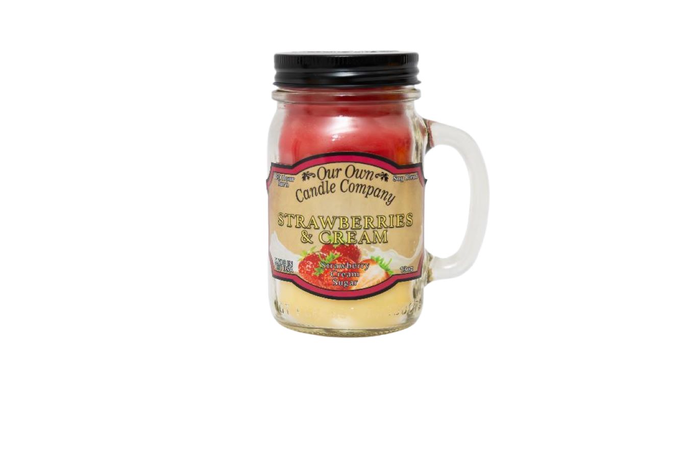 Our Own Candle Company Strawberries & Cream Mason Jar Candle (100hr) 13oz