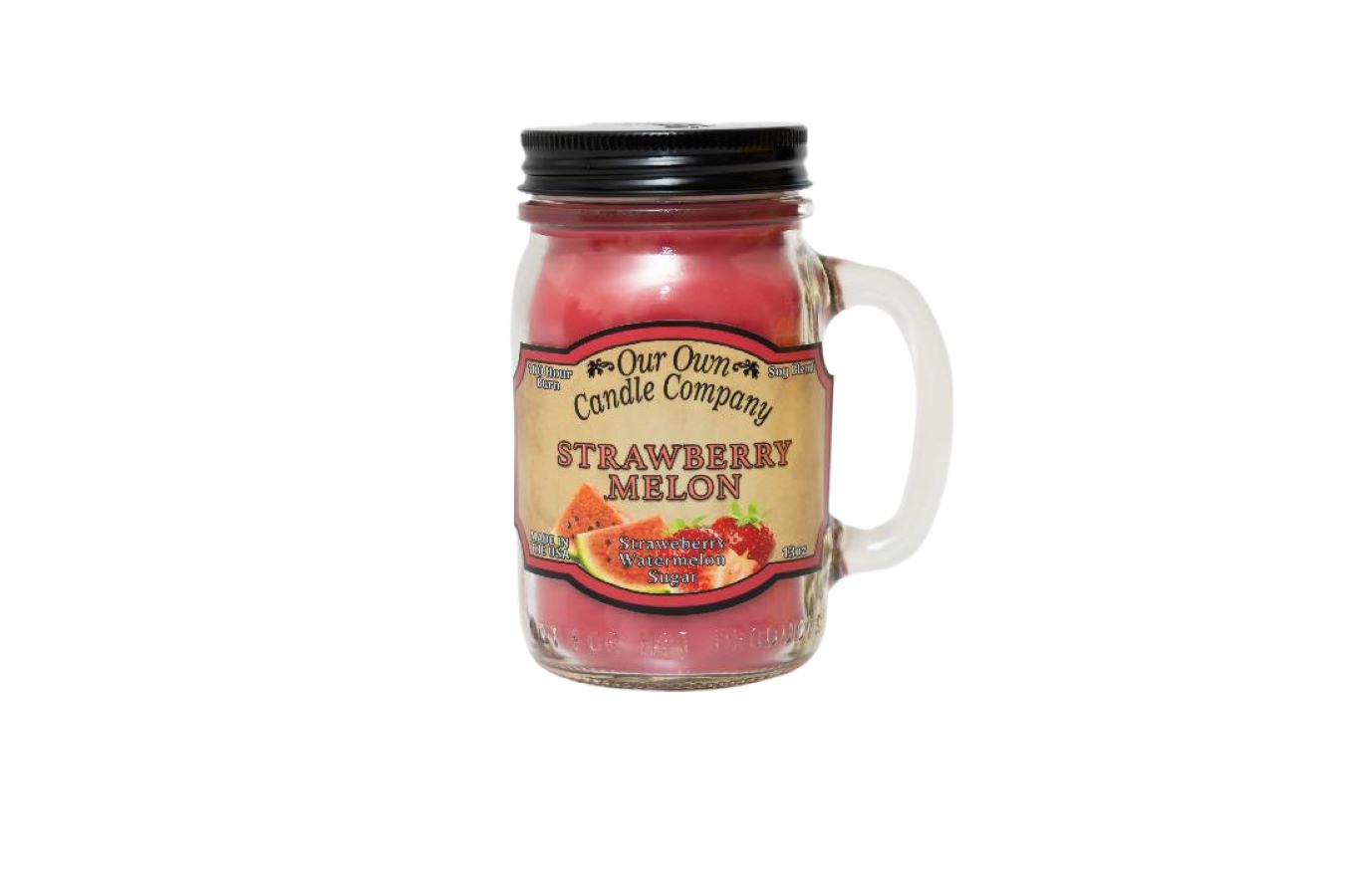 Our Own Candle 13oz Strawberry Melon Scented Jar Candle 100 hr burn time