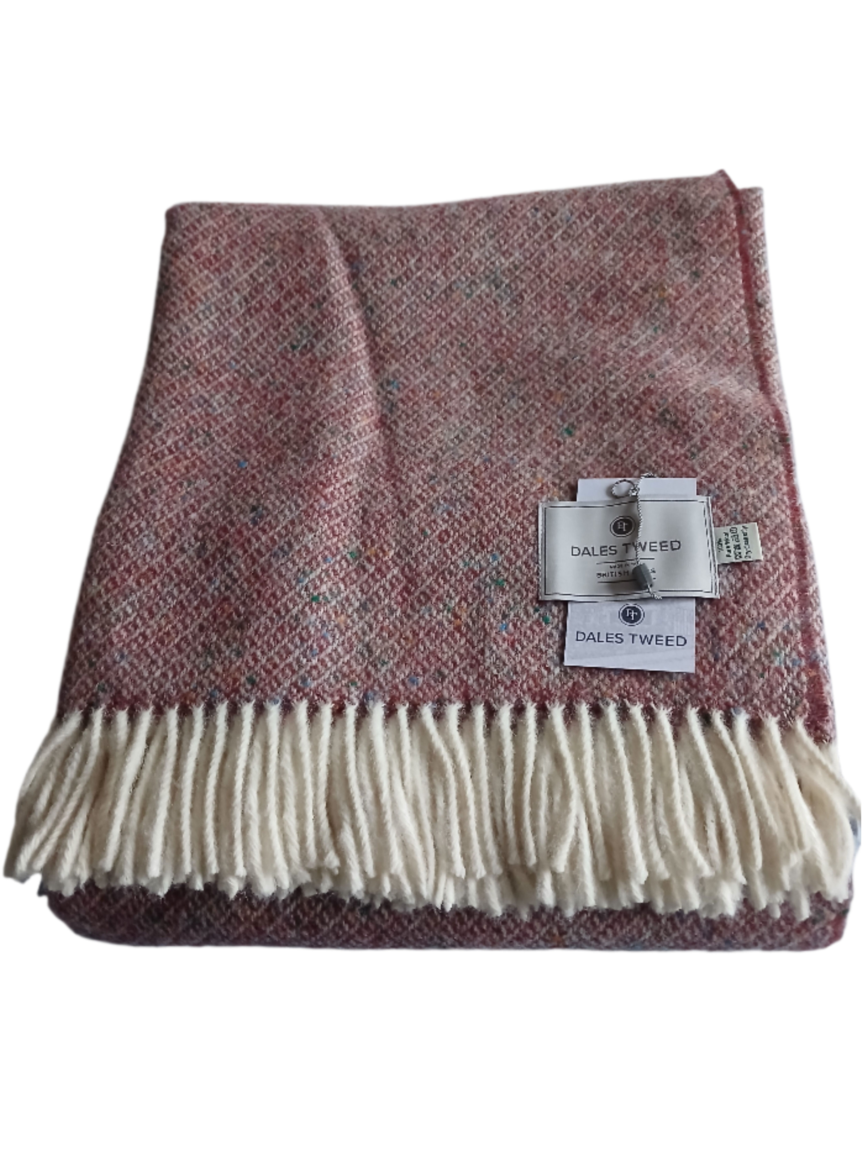 Dales Tweed 100% Pure Wool Donegal Throw Colour Classic Vintage Red tone