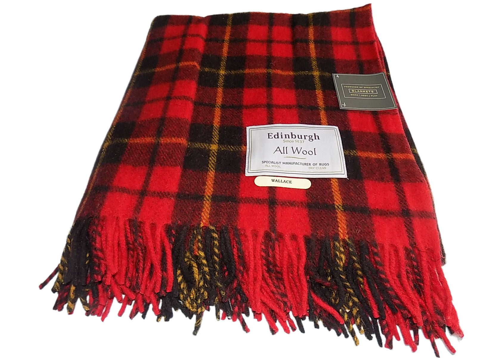 Edinburgh All Wool Tartan Blanket / Throw Extra Warm Wallace Tartan