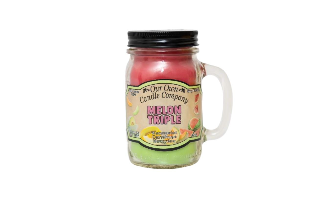 Our Own Candle Company Mmm Nice Melons Scented 13 Ounce Mason Jar Candle