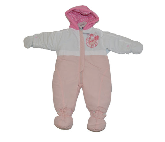Snowsuit Colour Pink & White (Motif of a Bunny Rabbit)