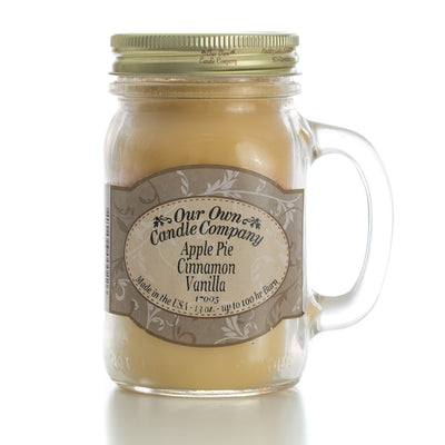 Our own candle Apple Pie, Cinnamon & Vanilla Candle 13 Oz Glass Mason Jar