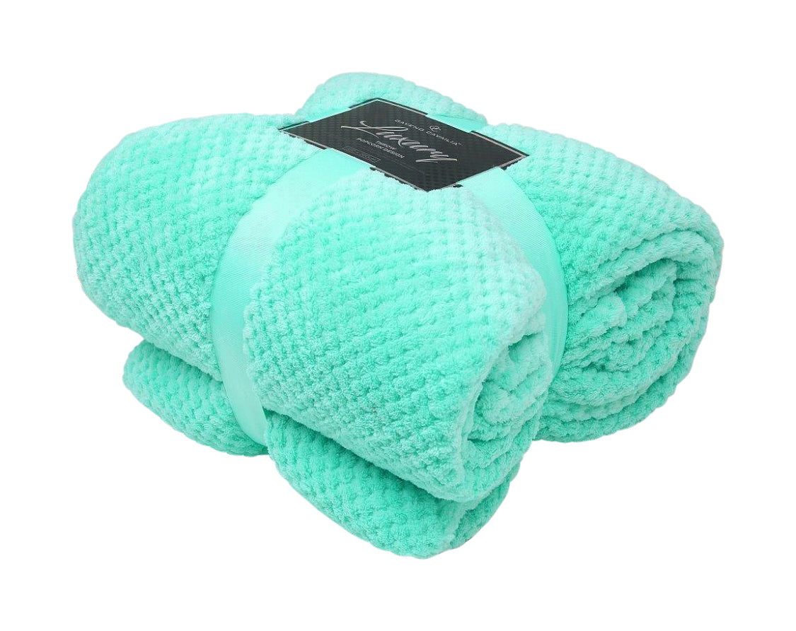 Teddy Soft Throw, for Settees or, Sofa Throws, Color Aqua