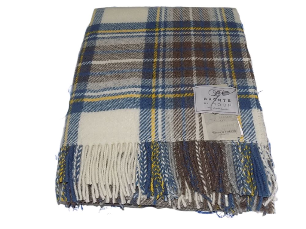 Tartan Throw - Pure New Wool (Muted Blue Stewart) 140cmx185cm