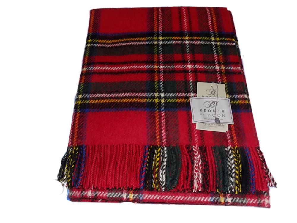 Tartan - Pure New Wool - Royal Stewart - Throw Blanket 140cm x 185cm