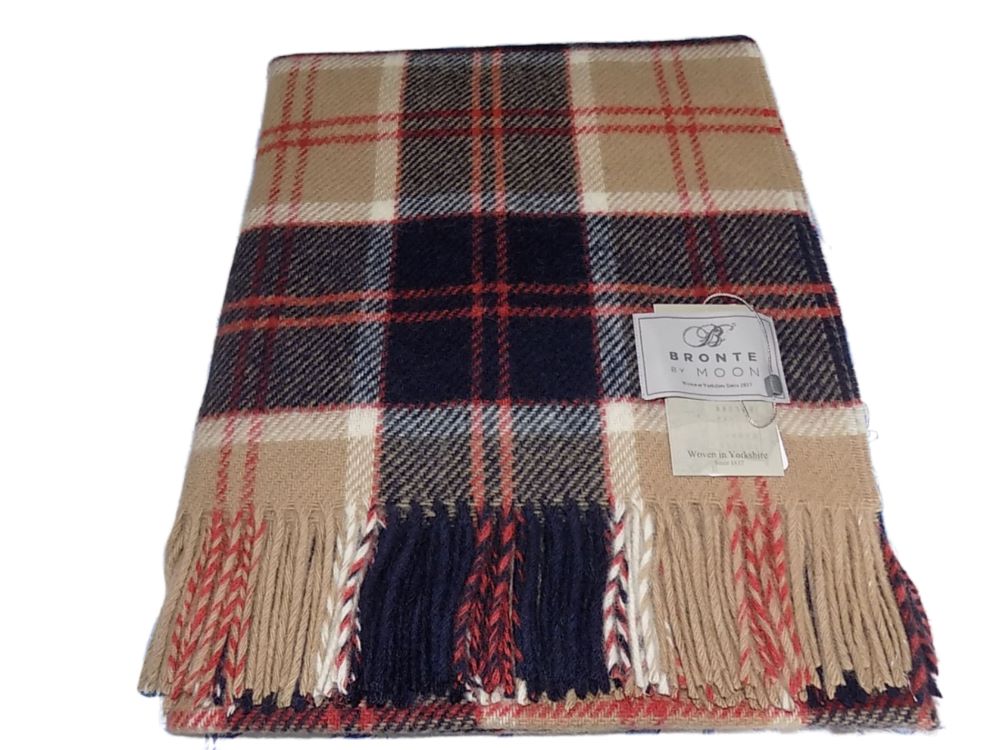 Tartan - Pure New Wool -Bannochbane Navy -Throw Blanket 145cm x 185cm