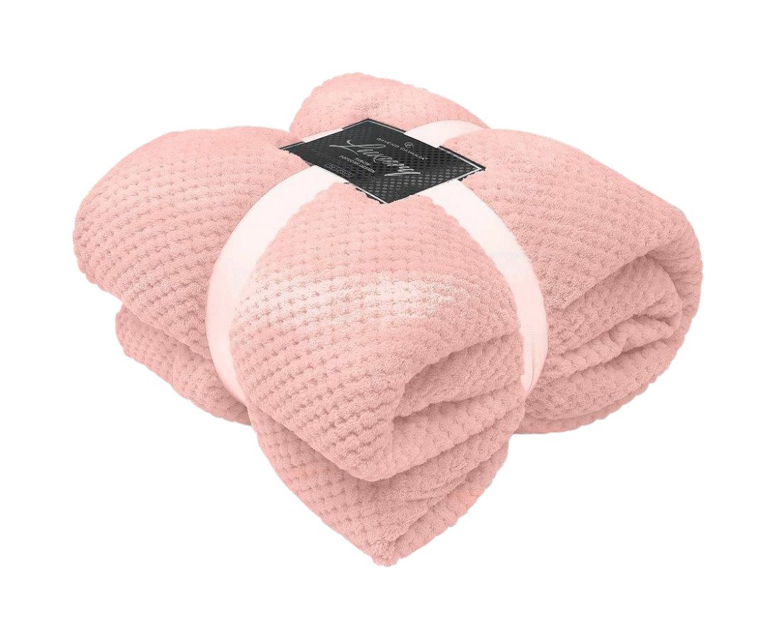 Teddy Soft Throw,  For Sofas OR Settees, Large Sofa Throws, Blush Pink