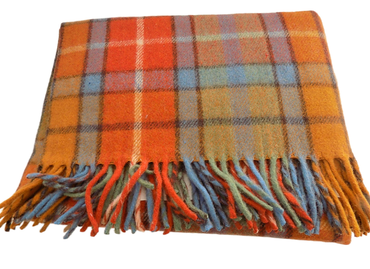 Highland Wool Blend Tartan Blanket / Throw Extra Warm Buchanan Antique