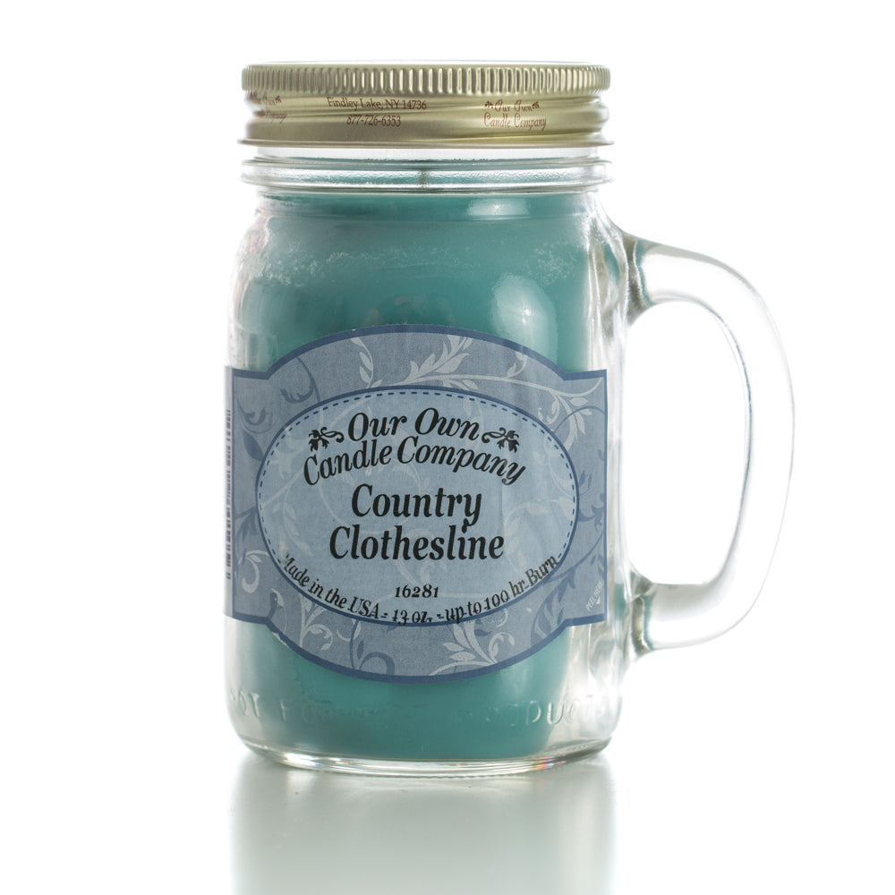 Country Clothesline - Scented Jar Candle 100 hr burn time - Our Own Candle 13oz