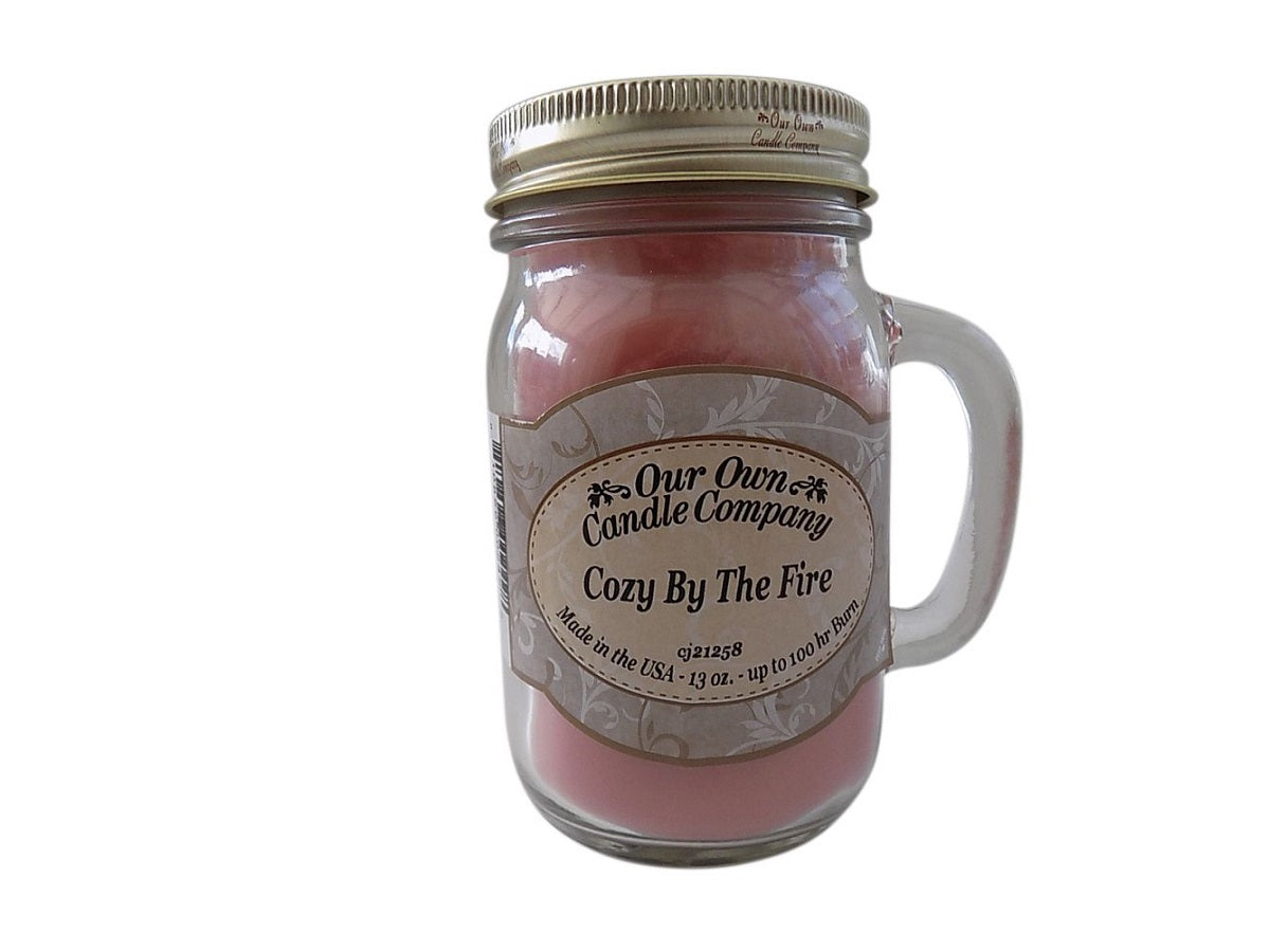 Our Own Candle Company Cozy by the Fire   Scented 13 Ounce Mason Jar Candle