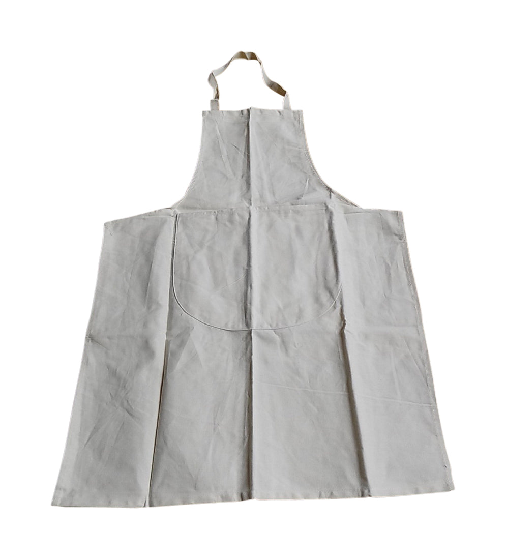 Plain School Unbleached Apron with front pocket Suitable for Crafts Cooking Painting WoodWork DT Home Economics