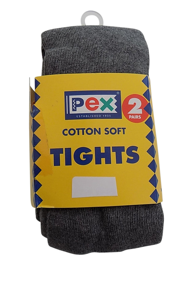 Pex Cotton Soft Sunset 2 Pair's Girl's Tights Colour Grey