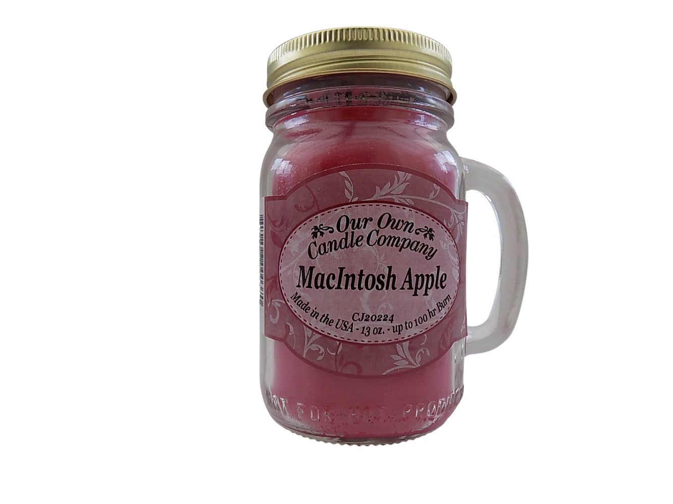 Our Own Candle Company MacIntosh Apple Fragranced Large 13oz Mason Jar Candle