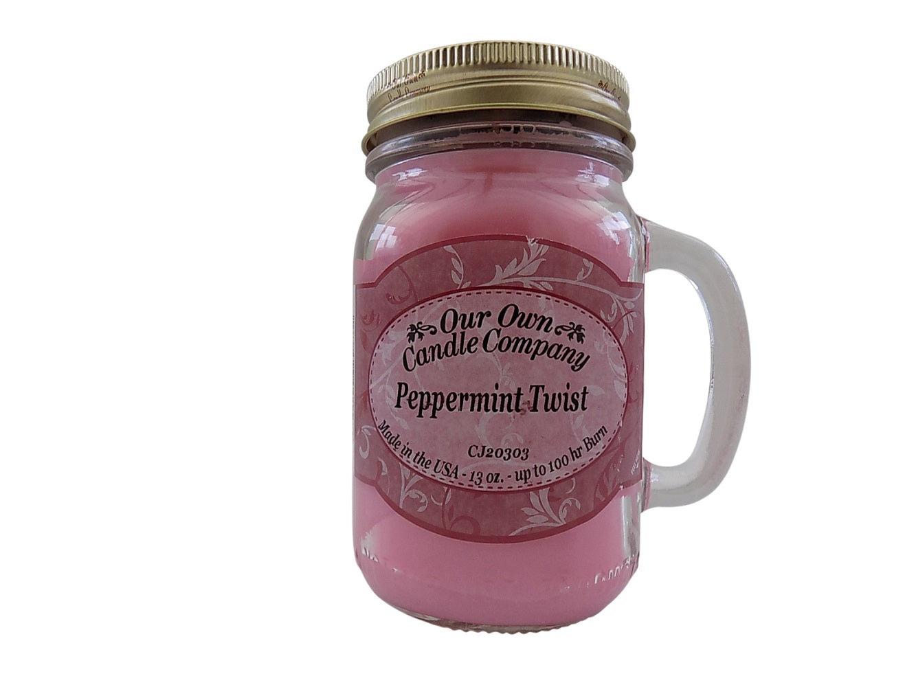 Our Own Candle Company Peppermint Twist Scented 13 Ounce Mason Jar Candle