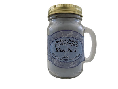 Our Own Candle Company River Rock Scented 13 Ounce Mason Jar Candle