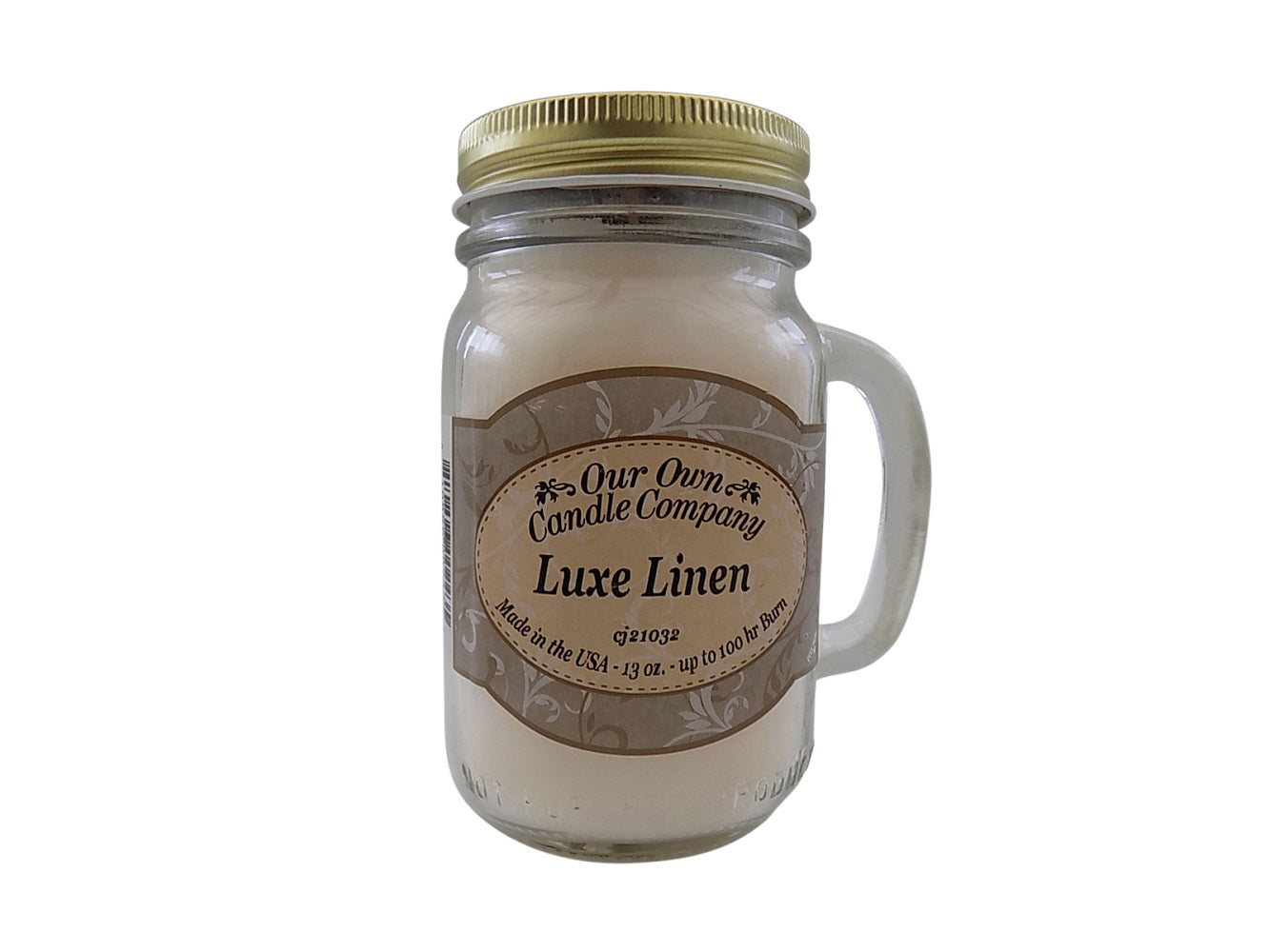 Our Own Candle Company Luxe Linen Scented 13 Ounce Mason Jar Candle