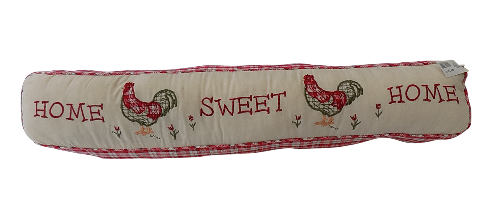 Rustic Country Farmhouse Red & Cream (Home Sweet Home) Draught Excluder 28" x 6"