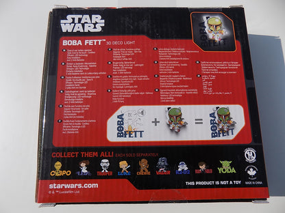 Star Wars Mini 3D LED Wall Light Boba Fett