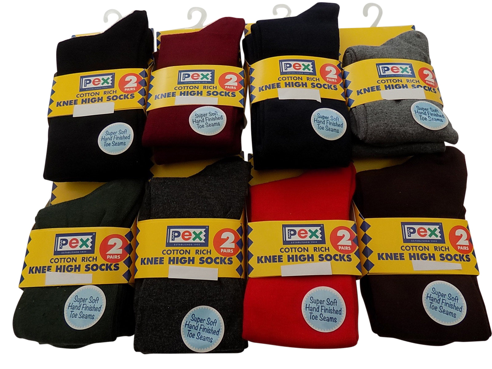 Knee High Socks 2 pk Pex Graduate Colour Black