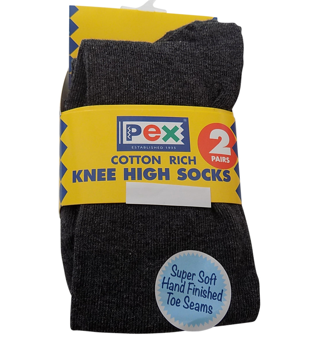 Knee High Socks 2 pack Pex Graduate Colour Charcoal Grey