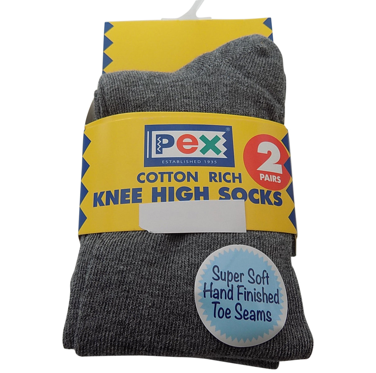 Knee High Socks 2 pack Pex Graduate Colour Lt Grey