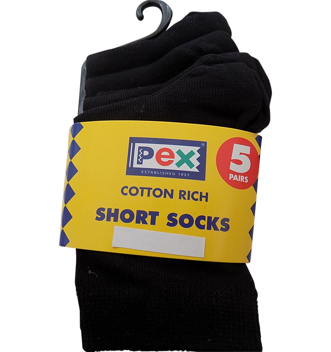 PEX Short School Award 5 Pairs Boy's/Girls Socks Black