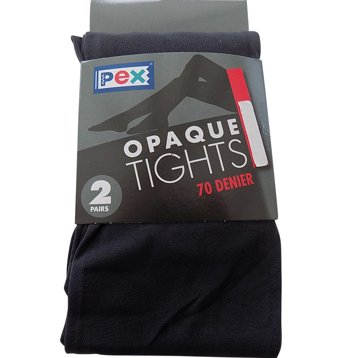 Opaque Pex Tights 70 Denier Lycra, 2 per pack Colour Charcoal Grey