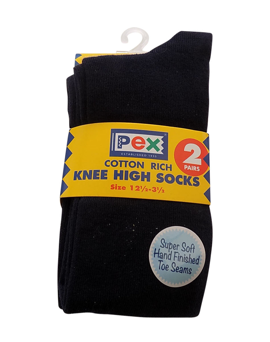 Knee High Socks 2 pack Pex Graduate Colour Navy