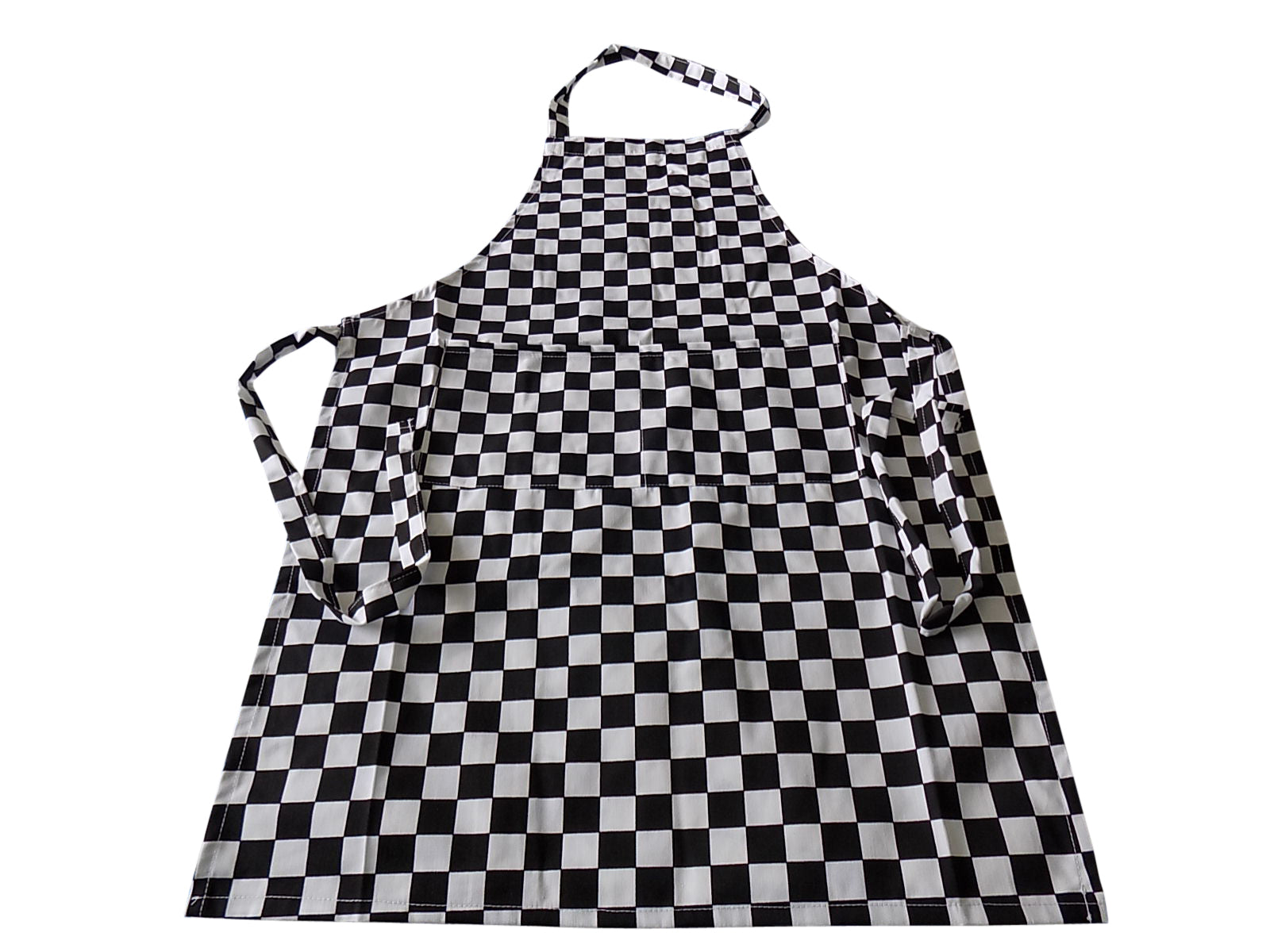 School Black & White Checked Apron with front pocket Suitable for Crafts Cooking Painting Woodwork DT Home Economics