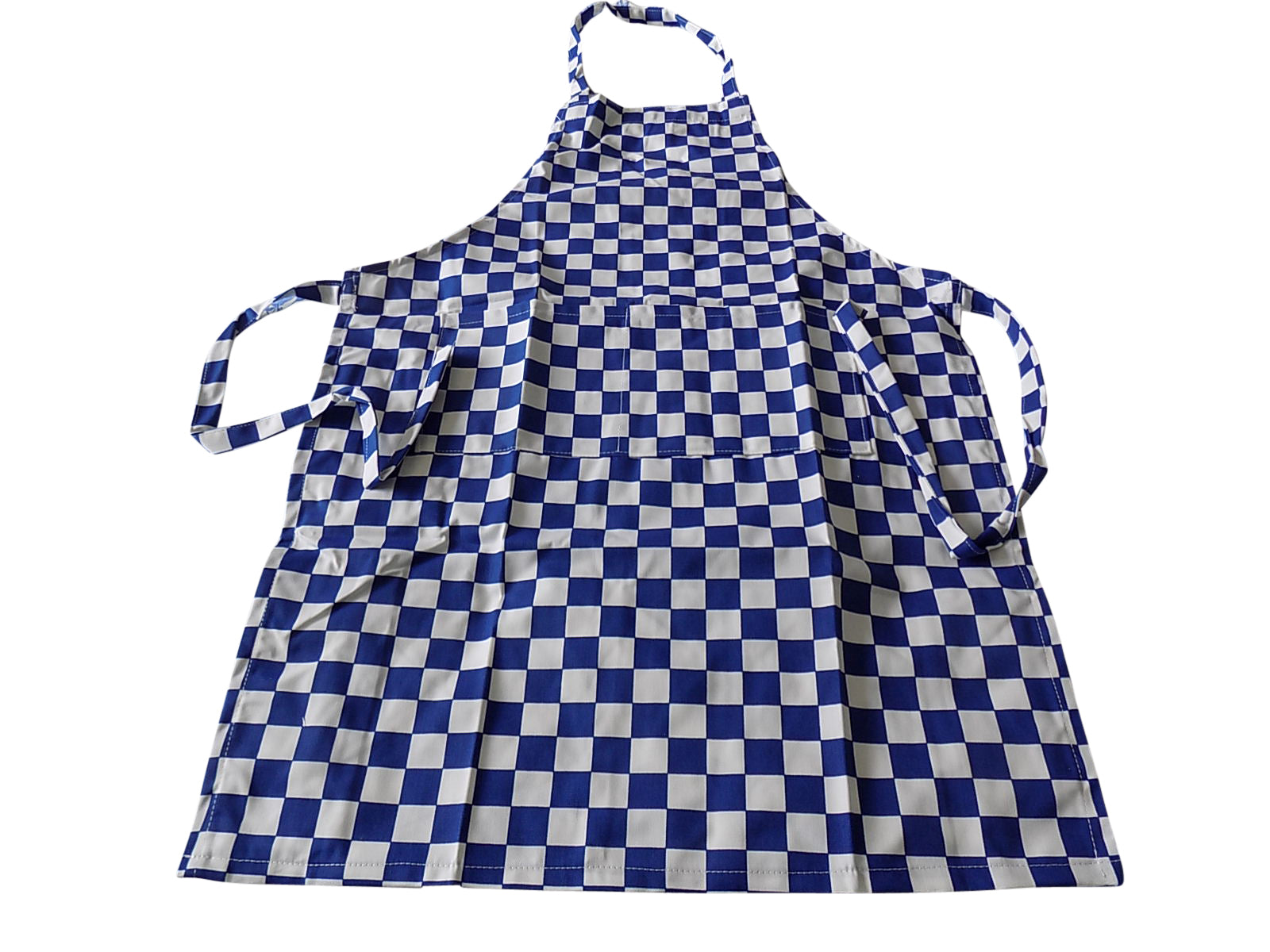 School Blue & White Checked Apron with front pocket Suitable for Crafts Cooking Painting Woodwork DT Home Economics