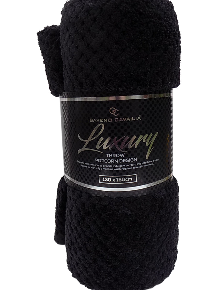 Luxury Gaveno Cavailia Throws / Blanket Size 130cm x 150cm Color Black