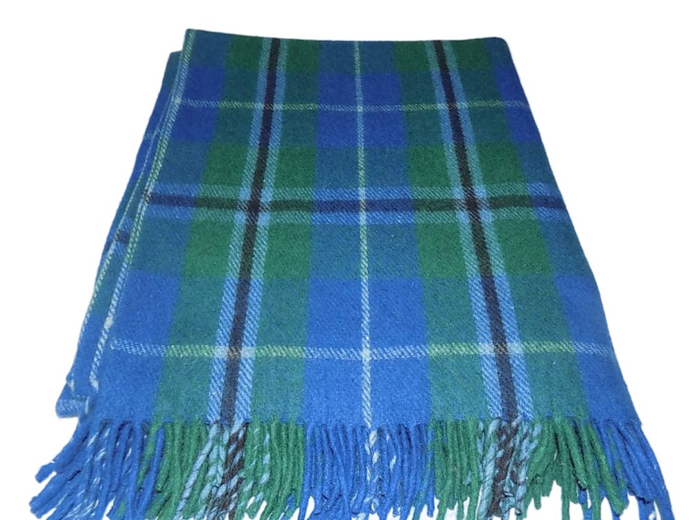 Highland Wool Blend Tartan Blanket / Throw Extra Warm Douglas Blue