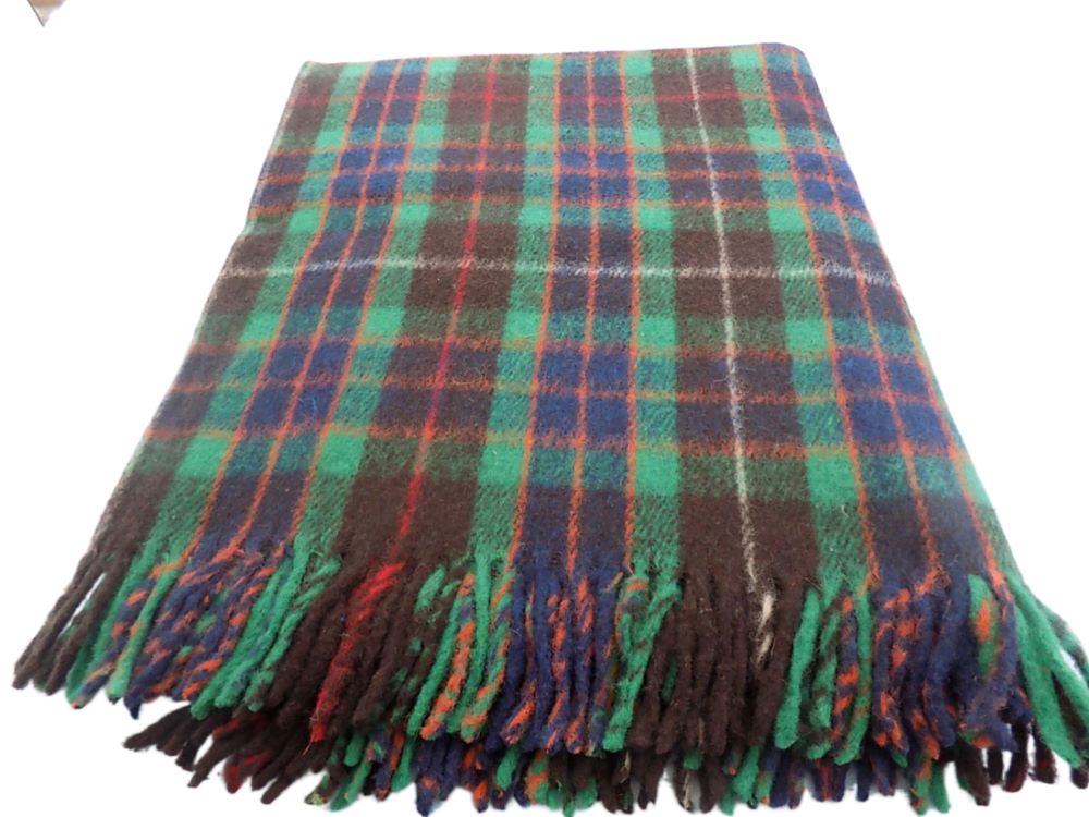 Highland Wool Blend Tartan Blanket / Throw Extra Warm Fraser Hunting Tartan