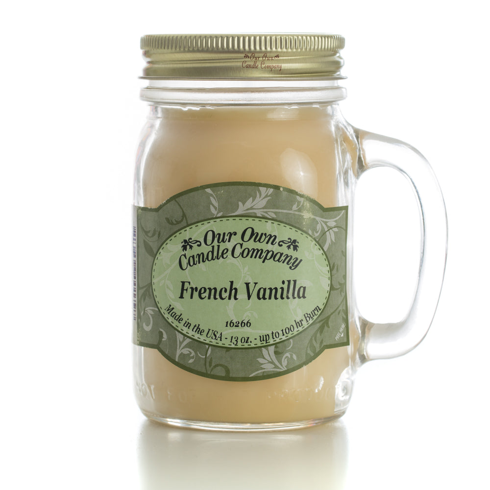 Our Own Candle Company French Vanilla Scented 13 Ounce Mason Jar Candle