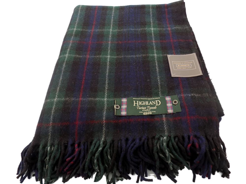 Highland Wool Blend Tartan Blanket / Throw Extra Warm MacKenzie Tartan