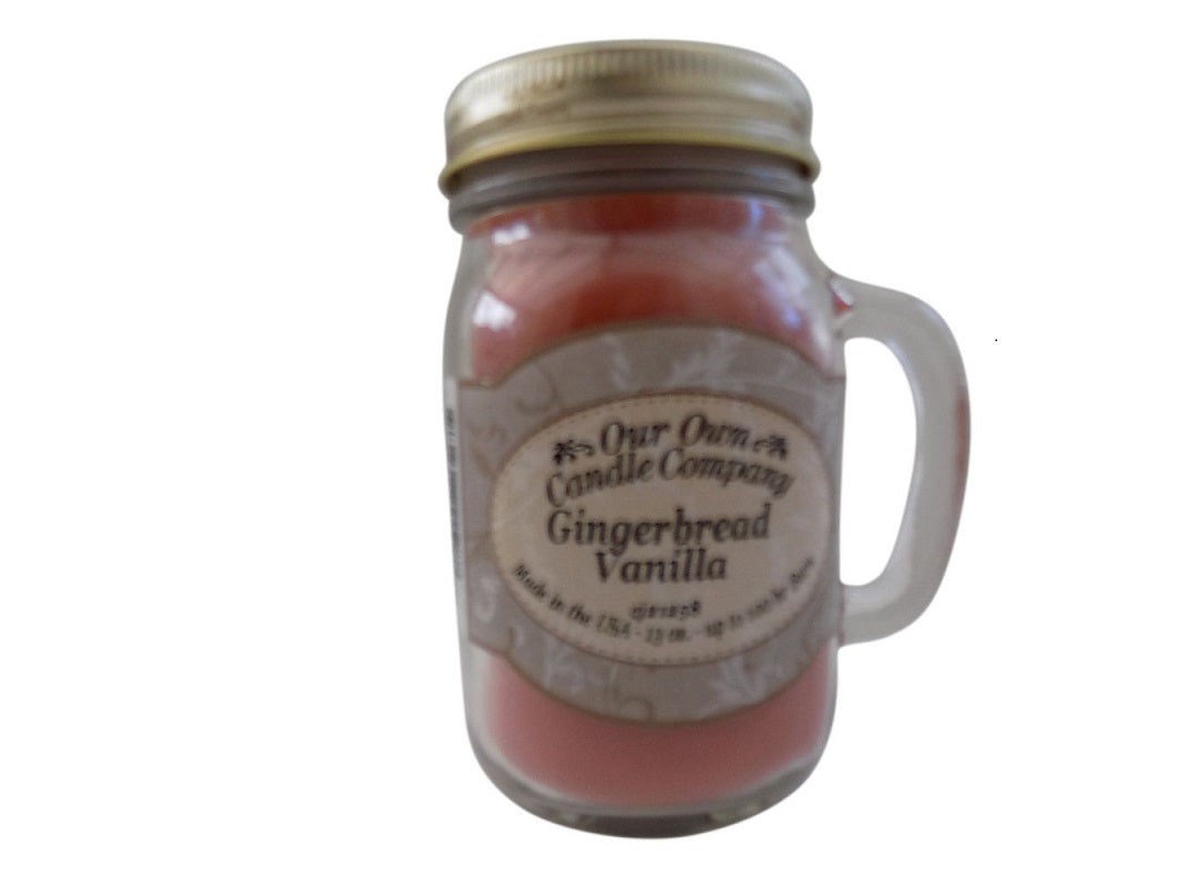 Our Own Candle Company Gingerbread Vanilla   Scented 13 Ounce Mason Jar Candle