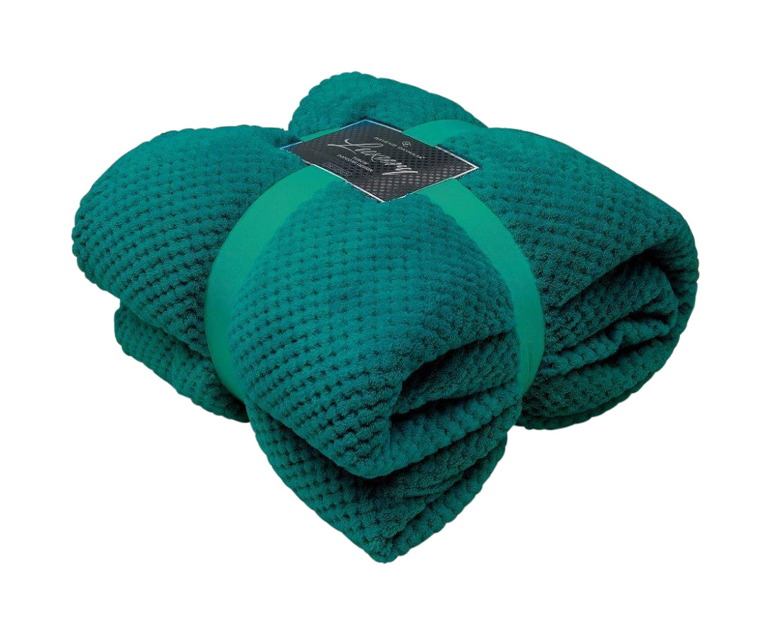 Teddy Soft Throw, For Settees or, Sofa Throws, Green