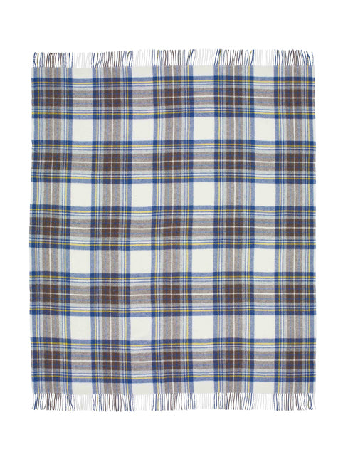 Tartan Throw - Pure New Wool (Muted Blue Stewart) 140cmx185cm