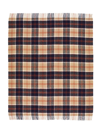 Tartan - Pure New Wool -Bannockbane Navy -Throw Blanket 145cm x 185cm