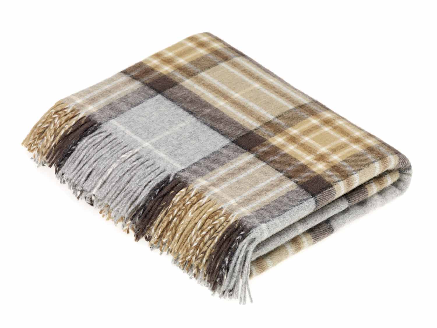 Highland Tweed100% Merino Lambs wool  McKellar Tartan Blanket/Throw/ Plaid Size 185cm x 140cm