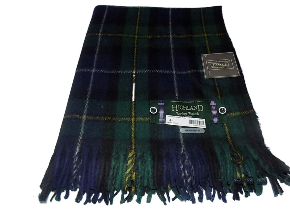 Highland Wool Blend Tartan Blanket / Throw Extra Warm MacNeil of Barra