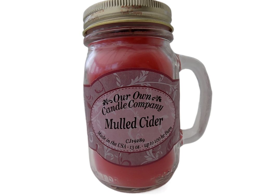 Our Own Candle Company Mulled Cider Scented 13 Ounce Mason Jar Candle