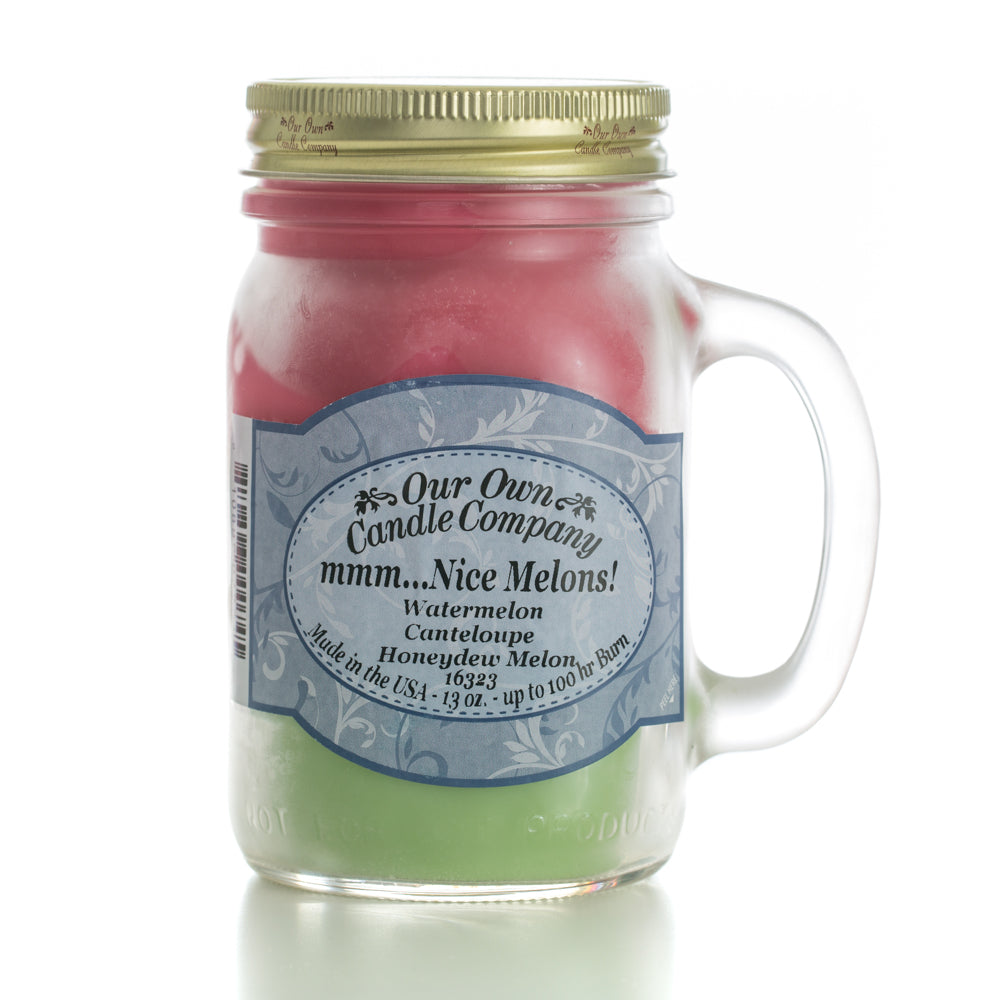 Our Own Candle Company Mmm Nice Melons Scented 13 Ounce Mason Jar Candle