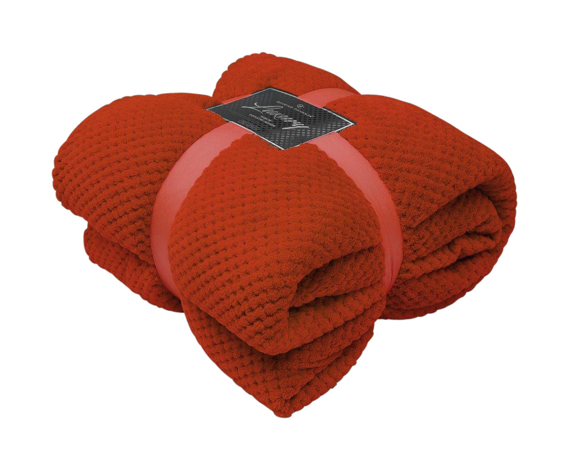 Teddy Soft Throw, For Settees or, Sofa Throws, Color Rust