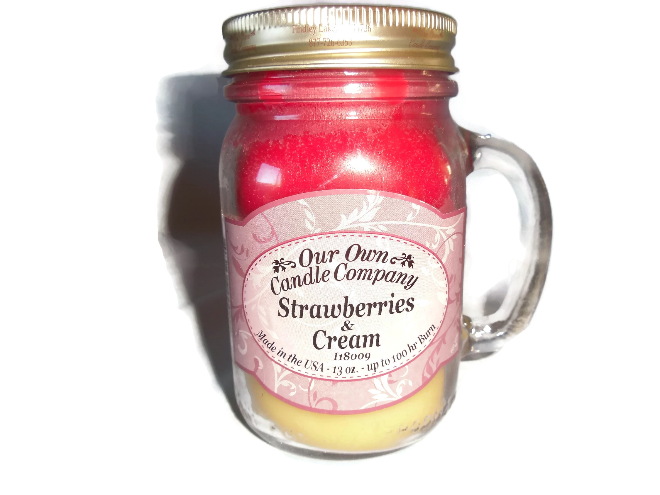 Our Own Candle Company Strawberries & Cream Mason Jar Candle (100hr) 13oz