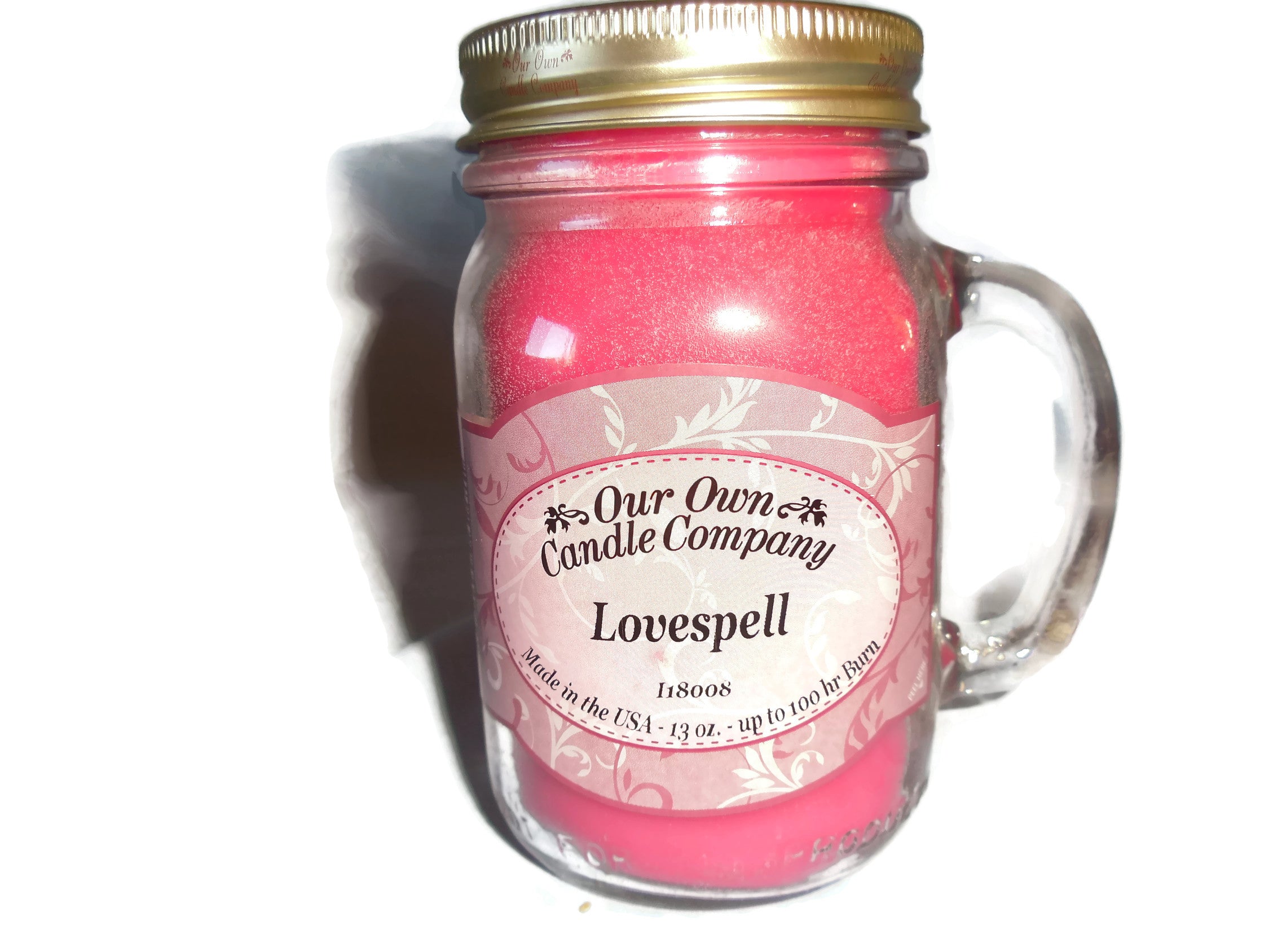 Our Own Candle Company Lovespell Fragranced Large 13oz Mason Jar Candle