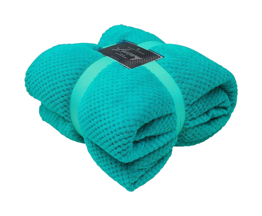 Teddy Soft Throw, For Sofas OR Settees, Large Sofa Throws, Teal